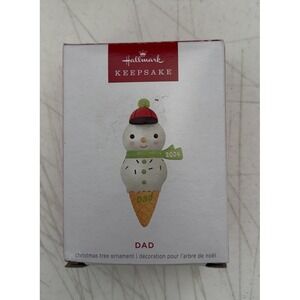 Hallmark Snowman Dad Ice Cream Cone  Keepsake Ornament 2024 New W Bx Dmg